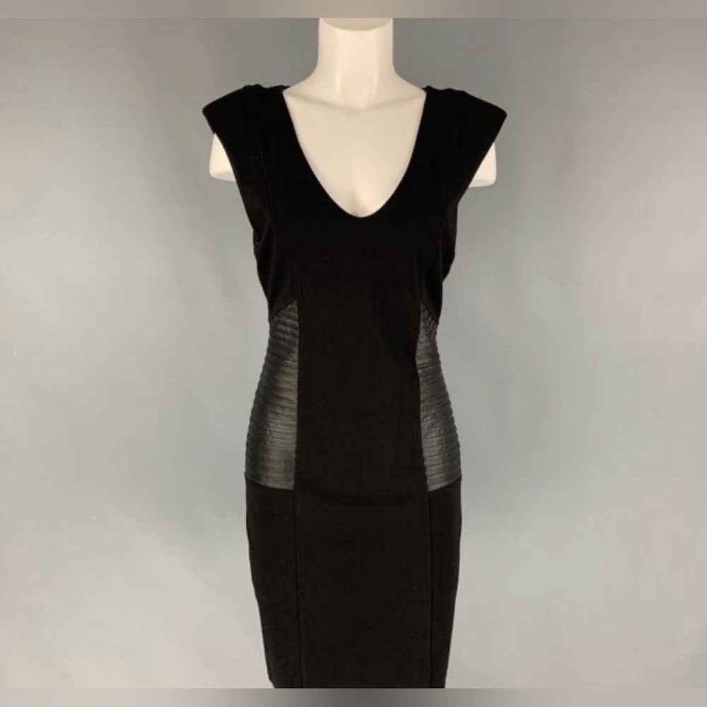Black Faux Leather Bodycon Dress